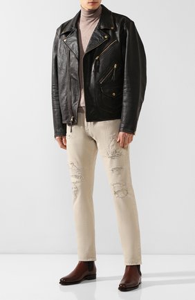 Мужские джинсы RRL светло-бежевого цвета, арт. 782704539 | Фото 2 (Материал внешний: Хлопок, Деним; Силуэт М (брюки): Прямые; Длина (брюки, джинсы): Стандартные; Кросс-КТ: Деним)