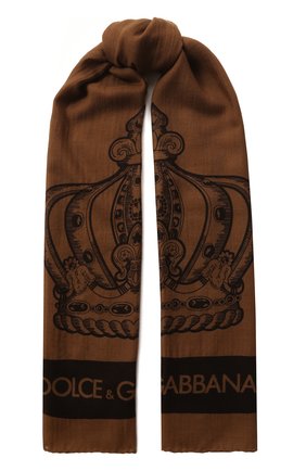 Мужской кашемировый шарф DOLCE & GABBANA коричневого цвета по цене 61500 руб., арт. GQ213E/G2WAG | Фото 1 Мужской кашемировый шарф DOLCE & GABBANA коричневого цвета, арт. GQ213E/G2WAG | Фото 1