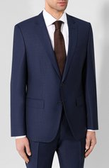 Мужской �шерстяной костюм BOSS темно-синего цвета, арт. 50421878 | Фото 2 (Материал внешний: Шерсть; Рукава: Длинные; Костюмы М: Однобортный; Стили: Классический)