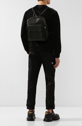 Мужской кожаный рюкзак PRADA темно-зеленого цвета по цене 148500 руб., арт. 2VZ040-2EYT-E24-OOO | Фото 2 Мужской кожаный рюкзак PRADA темно-зеленого цвета, арт. 2VZ040-2EYT-E24-OOO | Фото 2