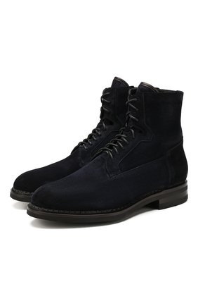 Мужские замшевые ботинки SANTONI темно-синего цвета по цене 116500 руб., арт. MCC017072MI5YR0QU58 | Фото 1 Мужские замшевые ботинки SANTONI темно-синего цвета, арт. MCC017072MI5YR0QU58 | Фото 1