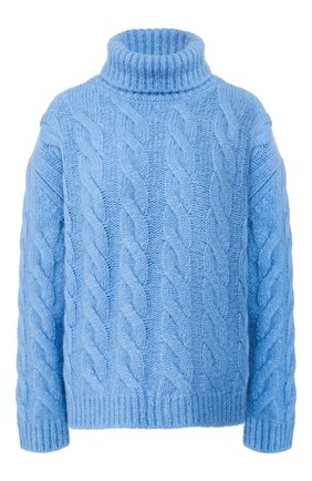 Женская шерстяной свитер MANSUR GAVRIEL голубого цвета по цене 44350 руб., арт. WF19K019H0 | Фото 1 Женская шерстяной свитер MANSUR GAVRIEL голубого цвета, арт. WF19K019H0 | Фото 1
