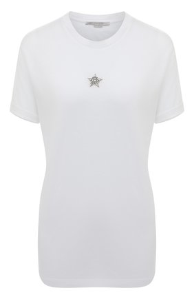 Женская хлопковая футболка STELLA MCCARTNEY белого цвета по цене 31950 руб., арт. 457142/SLW23 | Фото 1 Женская хлопковая футболка STELLA MCCARTNEY белого цвета, арт. 457142/SLW23 | Фото 1