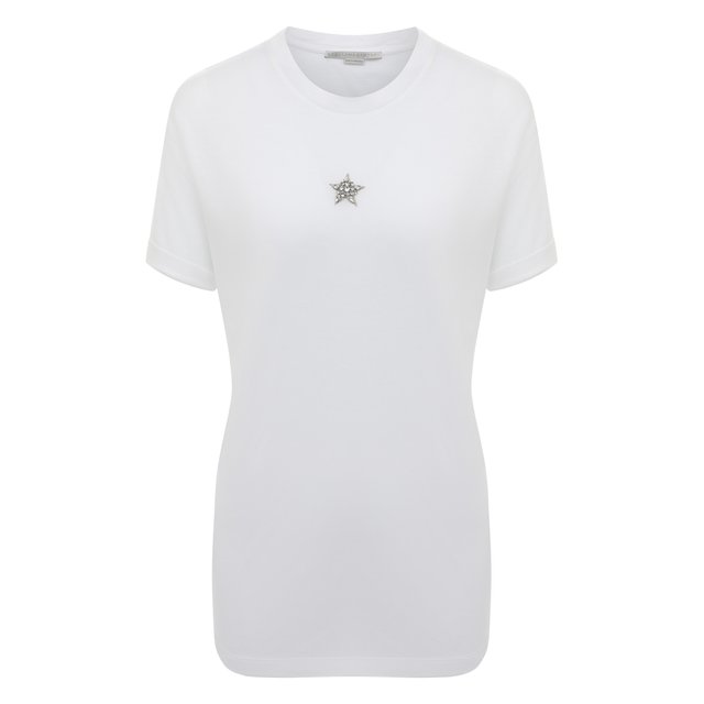 Хлопковая футболка Stella McCartney белого цвета