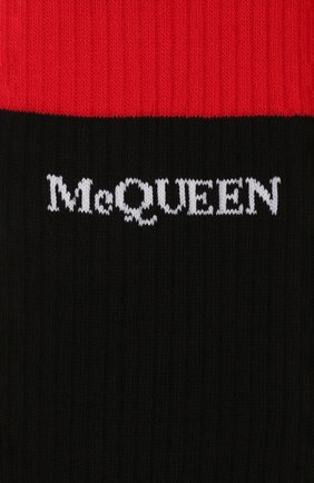 Женские хлопковые носки ALEXANDER MCQUEEN черного цвета по цене 5700 руб., арт. 604519/3B74Q | Фото 2 Женские хлопковые носки ALEXANDER MCQUEEN черного цвета, арт. 604519/3B74Q | Фото 2