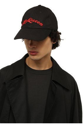 Мужской хлопковая бейсболка ALEXANDER MCQUEEN черного цвета по цене 27750 руб., арт. 576534/4105Q | Фото 2 Мужской хлопковая бейсболка ALEXANDER MCQUEEN черного цвета, арт. 576534/4105Q | Фото 2 (Материал: Текстиль, Хлопок)