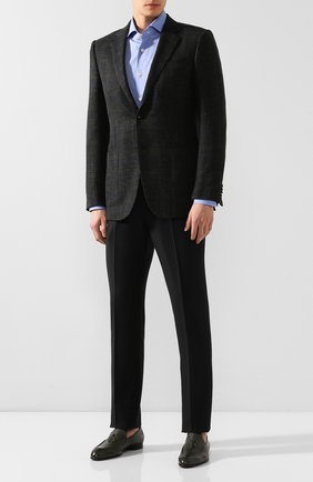 Мужские кожаные лоферы BRIONI темно-зеленого цвета по цене 79950 руб., арт. QFDC0L/P7731 | Фото 2 Мужские кожаные лоферы BRIONI темно-зеленого цвета, арт. QFDC0L/P7731 | Фото 2