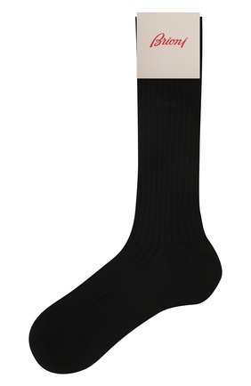 Мужские хлопковые носки BRIONI черного цвета, арт. 0VMC00/P9Z03 | Фото 1 (Материал внешний: Хлопок; Кросс-КТ: бельё)