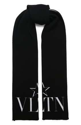 Мужской шарф из смеси шерсти и шелка VALENTINO черного цвета по цене 31200 руб., арт. TY2ER033TQH | Фото 1 Мужской шарф из смеси шерсти и шелка VALENTINO черного цвета, арт. TY2ER033TQH | Фото 1