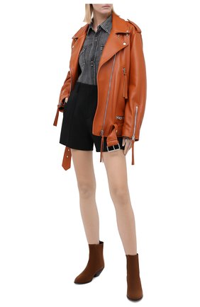 Женская хлопковая рубашка SAINT LAURENT темно-серого цвета по цене 52000 руб., арт. 601263/Y881S | Фото 2 Женская хлопковая рубашка SAINT LAURENT темно-серого цвета, арт. 601263/Y881S | Фото 2