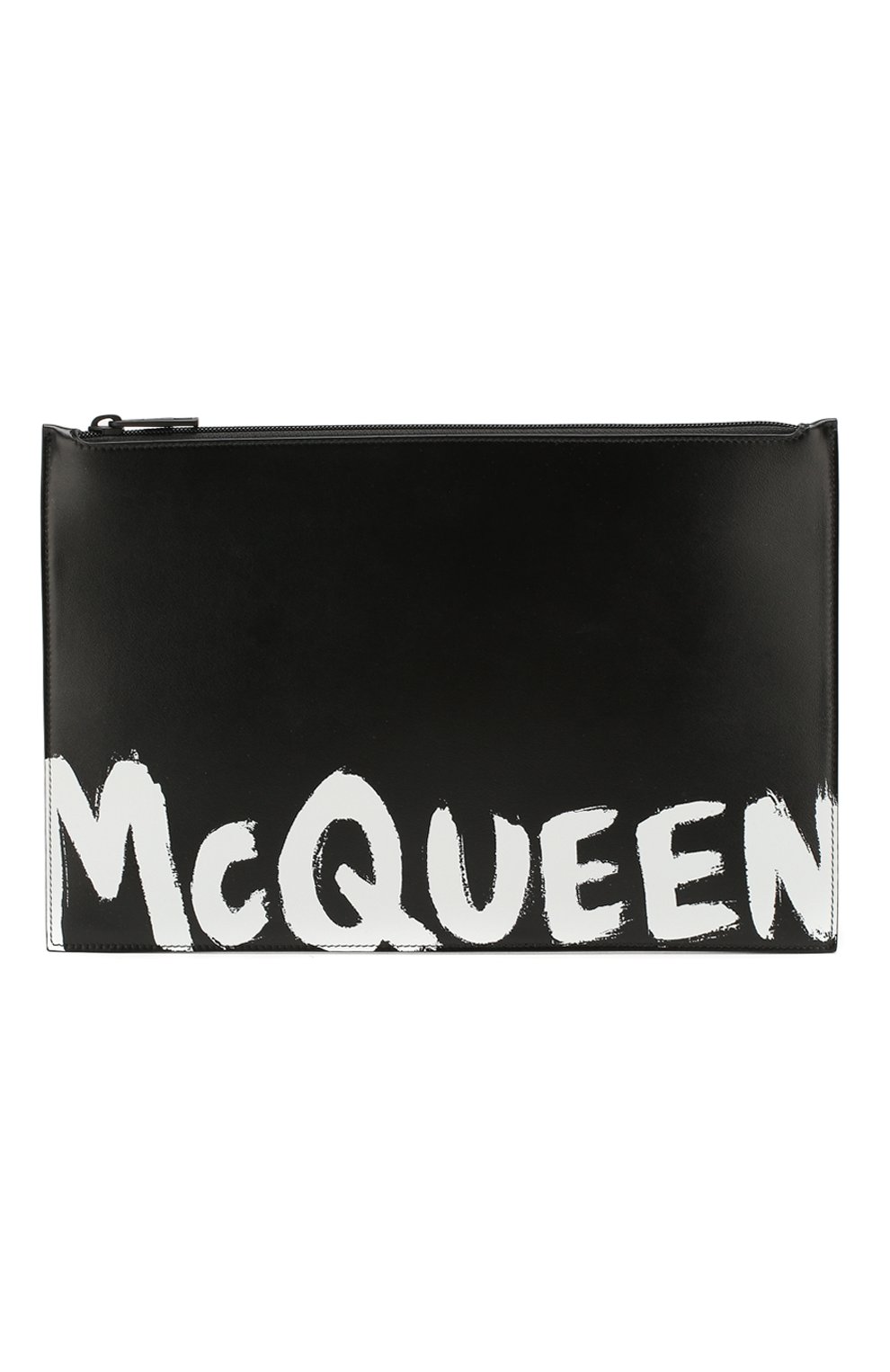 Мужская кожаный клатч ALEXANDER MCQUEEN черного цвета, арт. 560472/1NT0B | Фото 1 (Размер: medium; Материал: Натуральная кожа)
