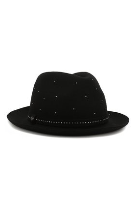Женская фетровая шляпа GIORGIO ARMANI черного цвета, арт. 797391/9A597 | Фото 1 (Материал: Шерсть, Текстиль)