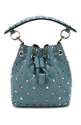 Женская сумка rockstud spike mini VALENTINO голубого цвета по цене 117500 руб., арт. TW2B0F55/NAP | Фото 1 Женская сумка rockstud spike mini VALENTINO голубого цвета, арт. TW2B0F55/NAP | Фото 1 (Ремень/цепочка: На ремешке; Материал: Натуральная кожа; Размер: mini; Сумки-технические: Сумки через плечо, Сумки top-handle; Женское Кросс-КТ: Вечерняя сумка)