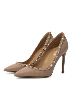 Женская кожаные туфли valentino garavani rockstud VALENTINO бежевого цвета по цене 52700 руб., арт. TW2S0057/VCE | Фото 1 Женская кожаные туфли valentino garavani rockstud VALENTINO бежевого цвета, арт. TW2S0057/VCE | Фото 1