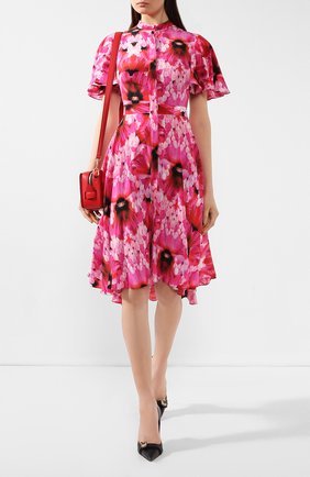 Женское шелковое платье ALEXANDER MCQUEEN розового цвета по цене 180500 руб., арт. 611120/QCABE | Фото 2 Женское шелковое платье ALEXANDER MCQUEEN розового цвета, арт. 611120/QCABE | Фото 2