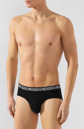Мужские хлопковые брифы DIRK BIKKEMBERGS черного цвета по цене 2625 руб., арт. VBKT04079 | Фото 2 Мужские хлопковые брифы DIRK BIKKEMBERGS черного цвета, арт. VBKT04079 | Фото 2