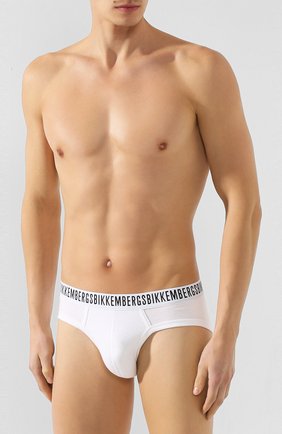 Мужские хлопковые брифы DIRK BIKKEMBERGS белого цвета по цене 2385 руб., арт. VBKT04079 | Фото 2 Мужские хлопковые брифы DIRK BIKKEMBERGS белого цвета, арт. VBKT04079 | Фото 2