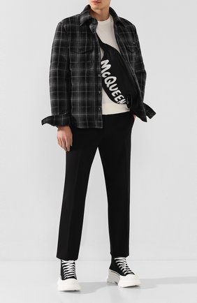 Мужские текстильные ботинки tread slick ALEXANDER MCQUEEN черно-белого цвета по цене 48400 руб., арт. 604254/W4L32 | Фото 2 Мужские текстильные ботинки tread slick ALEXANDER MCQUEEN черно-белого цвета, арт. 604254/W4L32 | Фото 2