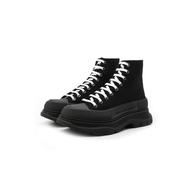 Текстильные ботинки Tread Slick Alexander McQueen черного цвета