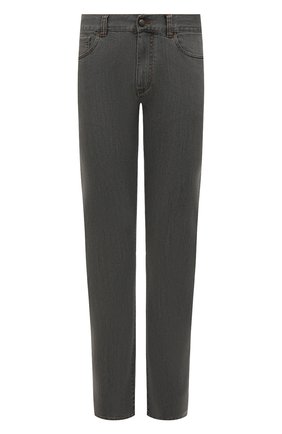 Мужские джинсы CANALI серого цвета, арт. 91700/PD00018 | Фото 1 (Материал внешний: Хлопок, Деним; Длина (брюки, джинсы): Стандартные; Кросс-КТ: Деним; Силуэт М (брюки): Прямые)