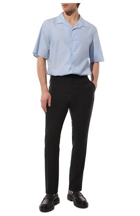 Мужские шерстяные брюки VALENTINO черного цвета, арт. TV3RB54025S | Фото 2 (Материал внешний: Шерсть; Случай: Повседневный; Длина (брюки, джинсы): Стандартные)