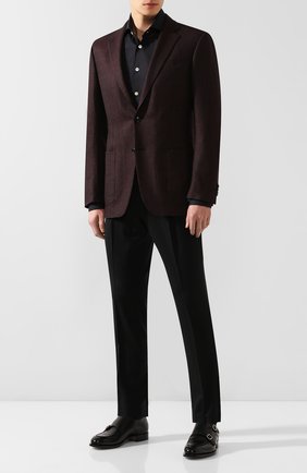 Мужская хлопковая рубашка KITON черного цвета по цене 49500 руб., арт. UCIDCCP2/H0003107 | Фото 2 Мужская хлопковая рубашка KITON черного цвета, арт. UCIDCCP2/H0003107 | Фото 2 (Рукава: Длинные; Материал внешний: Хлопок; Длина (для топов): Стандартные; Принт: Однотонные; Случай: Формальный; Манжеты: На пуговицах; Воротник: Акула)