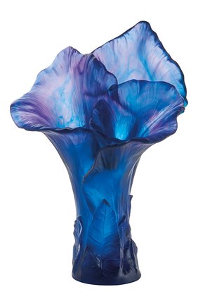 Ваза arum magnum DAUM синего цвета, арт. 05667 | Фото 1 (Интерьер_коллекция: Arum; Ограничения доставки: fragile-2)