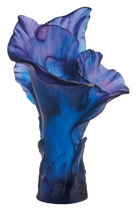 Ваза arum magnum DAUM синего цвета, арт. 05667 | Фото 2 (Интерьер_коллекция: Arum; Ограничения доставки: fragile-2)