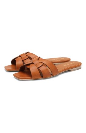 Женские кожаные шлепанцы nu pieds SAINT LAURENT коричневого цвета по цене 45750 руб., арт. 571952/BDA00 | Фото 1 Женские кожаные шлепанцы nu pieds SAINT LAURENT коричневого цвета, арт. 571952/BDA00 | Фото 1