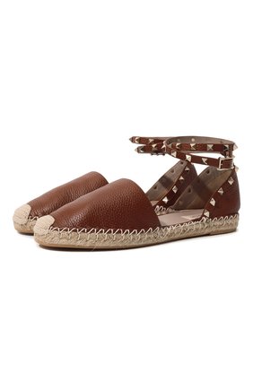 Кожаные эспадрильи Valentino Garavani Rockstud Double | Фото №1 Кожаные эспадрильи Valentino Garavani Rockstud Double | Фото №1