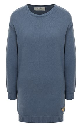 Женский кашемировый свитер VALENTINO голубого цвета по цене 143500 руб., арт. TB3KCA8553Q | Фото 1 Женский кашемировый свитер VALENTINO голубого цвета, арт. TB3KCA8553Q | Фото 1 (Длина (для топов): Удлиненные; Рукава: Длинные; Материал внешний: Шерсть, Кашемир; Стили: Кэжуэл, Минимализм, Классический; Женское Кросс-КТ: Свитер-одежда)