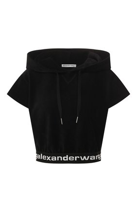 Женская топ с капюшоном ALEXANDERWANG.T черного цвета по цене 21650 руб., арт. 4W491009U9 | Фото 1 Женская топ с капюшоном ALEXANDERWANG.T черного цвета, арт. 4W491009U9 | Фото 1