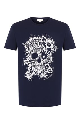 Мужская хлопковая футболка ALEXANDER MCQUEEN темно-синего цвета по цене 21550 руб., арт. 599560/Q0Z66 | Фото 1 Мужская хлопковая футболка ALEXANDER MCQUEEN темно-синего цвета, арт. 599560/Q0Z66 | Фото 1