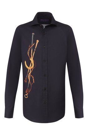 Мужская хлопковая рубашка RALPH LAUREN темно-синего цвета по цене 144500 руб., арт. 790765497 | Фото 1 Мужская хлопковая рубашка RALPH LAUREN темно-синего цвета, арт. 790765497 | Фото 1 (Длина (для топов): Стандартные; Материал внешний: Хлопок; Рукава: Длинные; Статус проверки: Проверено, Проверена категория; Случай: Повседневный; Манжеты: На пуговицах; Воротник: Акула; Принт: С принтом)