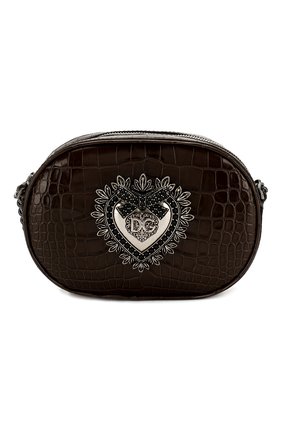 Женская сумка devotion из кожи аллигатора DOLCE & GABBANA темно-серого цвета по цене 1085000 руб., арт. BB6704/B2DG8/AMIS | Фото 1 Женская сумка devotion из кожи аллигатора DOLCE & GABBANA темно-серого цвета, арт. BB6704/B2DG8/AMIS | Фото 1 (Ремень/цепочка: На ремешке; Размер: mini; Сумки-технические: Сумки через плечо; Материал: Экзотическая кожа)