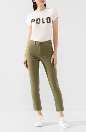 Женские хлопковые брюки POLO RALPH LAUREN зеленого цвета по цене 11800 руб., арт. 211790738 | Фото 2 Женские хлопковые брюки POLO RALPH LAUREN зеленого цвета, арт. 211790738 | Фото 2