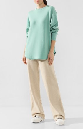 Женская кашемировый свитер EXTREME CASHMERE зеленого цвета по цене 36700 руб., арт. 053/CREW H0P | Фото 2 Женская кашемировый свитер EXTREME CASHMERE зеленого цвета, арт. 053/CREW H0P | Фото 2
