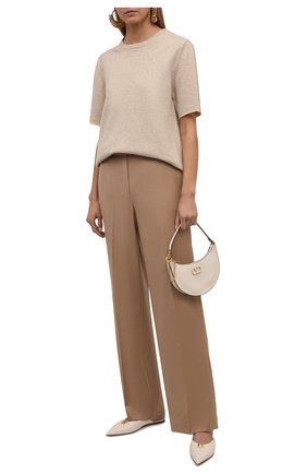 Женская кашемировая футболка EXTREME CASHMERE бежевого цвета по цене 25900 руб., арт. 064/TSHIRT | Фото 2 Женская кашемировая футболка EXTREME CASHMERE бежевого цвета, арт. 064/TSHIRT | Фото 2