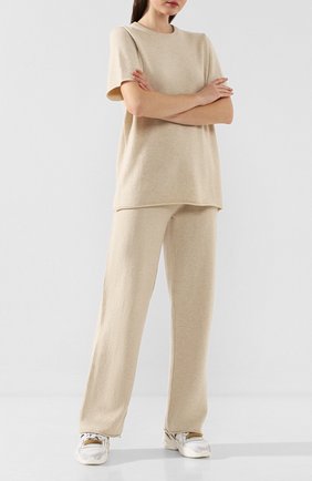 Женские кашемировые брюки EXTREME CASHMERE бежевого цвета по цене 44100 руб., арт. 104/TR0USERS | Фото 2 Женские кашемировые брюки EXTREME CASHMERE бежевого цвета, арт. 104/TR0USERS | Фото 2