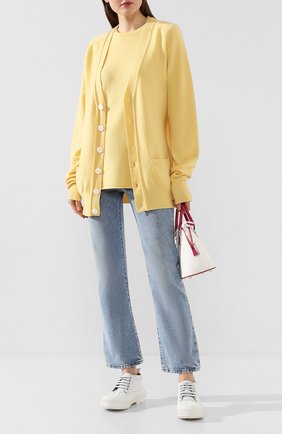 Женский кашемировый кардиган EXTREME CASHMERE желтого цвета по цене 45350 руб., арт. 117/CARDIGAN | Фото 2 Женский кашемировый кардиган EXTREME CASHMERE желтого цвета, арт. 117/CARDIGAN | Фото 2