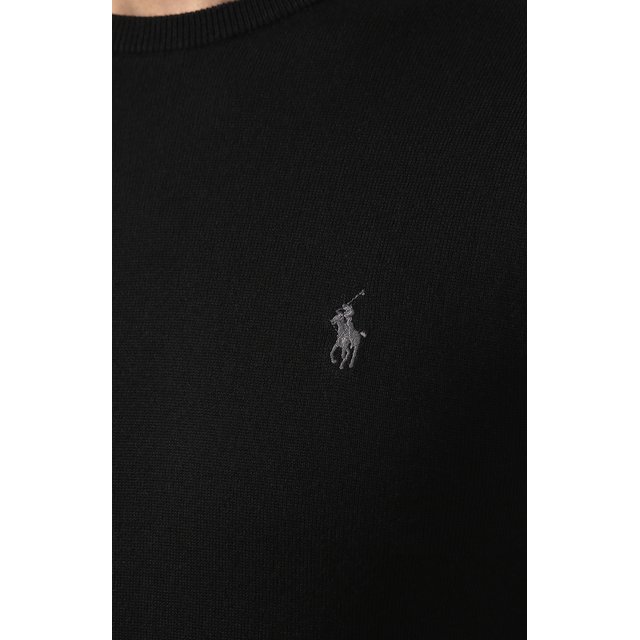 Хлопковый джемпер Polo Ralph Lauren 710684957, цвет чёрный, размер 48 - фото 5