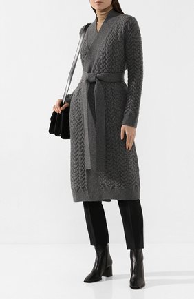 Женский кашемировый кардиган LORO PIANA серого цвета по цене 341000 руб., арт. FAI8091 | Фото 2 Женский кашемировый кардиган LORO PIANA серого цвета, арт. FAI8091 | Фото 2