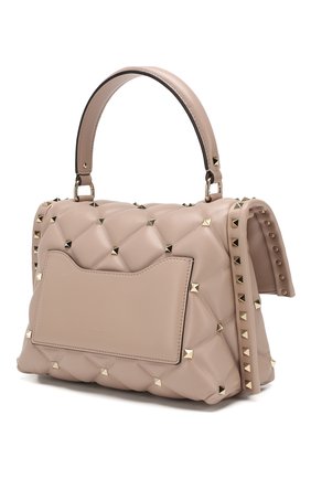 Женская сумка candystud VALENTINO бежевого цвета по цене 241000 руб., арт. TW2B0B55/NAP | Фото 3 Женская сумка candystud VALENTINO бежевого цвета, арт. TW2B0B55/NAP | Фото 3 (Сумки-технические: Сумки top-handle; Материал: Натуральная кожа; Ремень/цепочка: На ремешке; Размер: small)