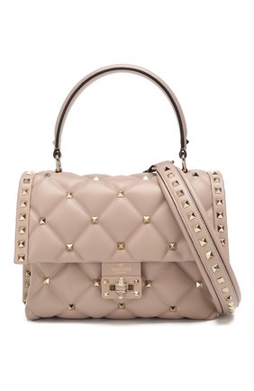 Женская сумка candystud VALENTINO бежевого цвета по цене 241000 руб., арт. TW2B0B55/NAP | Фото 6 Женская сумка candystud VALENTINO бежевого цвета, арт. TW2B0B55/NAP | Фото 6 (Сумки-технические: Сумки top-handle; Материал: Натуральная кожа; Ремень/цепочка: На ремешке; Размер: small)
