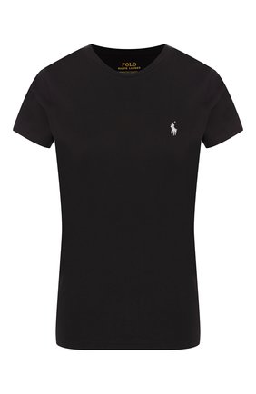 Женская хлопковая футболка POLO RALPH LAUREN черного цвета по цене 6185 руб., арт. 211734144 | Фото 1 Женская хлопковая футболка POLO RALPH LAUREN черного цвета, арт. 211734144 | Фото 1 (Рукава: Короткие; Материал внешний: Хлопок; Длина (для топов): Стандартные; Женское Кросс-КТ: Футболка-одежда; Стили: Кэжуэл, Минимализм; Принт: Без принта)