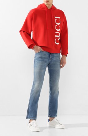 Мужские кожаные кеды ace GUCCI белого цвета по цене 43900 руб., арт. 603696/AY070 | Фото 2 Мужские кожаные кеды ace GUCCI белого цвета, арт. 603696/AY070 | Фото 2