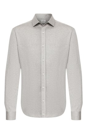 Мужская хлопковая рубашка BRUNELLO CUCINELLI серого цвета по цене 42800 руб., арт. M0T656699 | Фото 1 Мужская хлопковая рубашка BRUNELLO CUCINELLI серого цвета, арт. M0T656699 | Фото 1