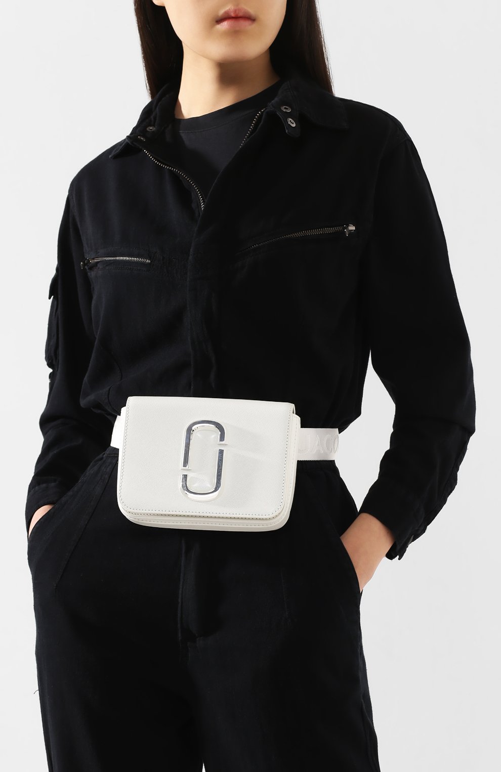 Женская поясная сумка snapshot MARC JACOBS (THE) белого цвета, арт. M0014983 | Фото 2 (Материал: Натуральная кожа; Стили: Классический; Размер: mini; Ремень/цепочка: На ремешке)