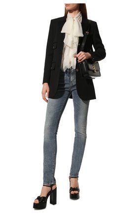 Женские кожаные босоножки bianca SAINT LAURENT черного цвета по цене 63950 руб., арт. 606713/1N800 | Фото 2 Женские кожаные босоножки bianca SAINT LAURENT черного цвета, арт. 606713/1N800 | Фото 2
