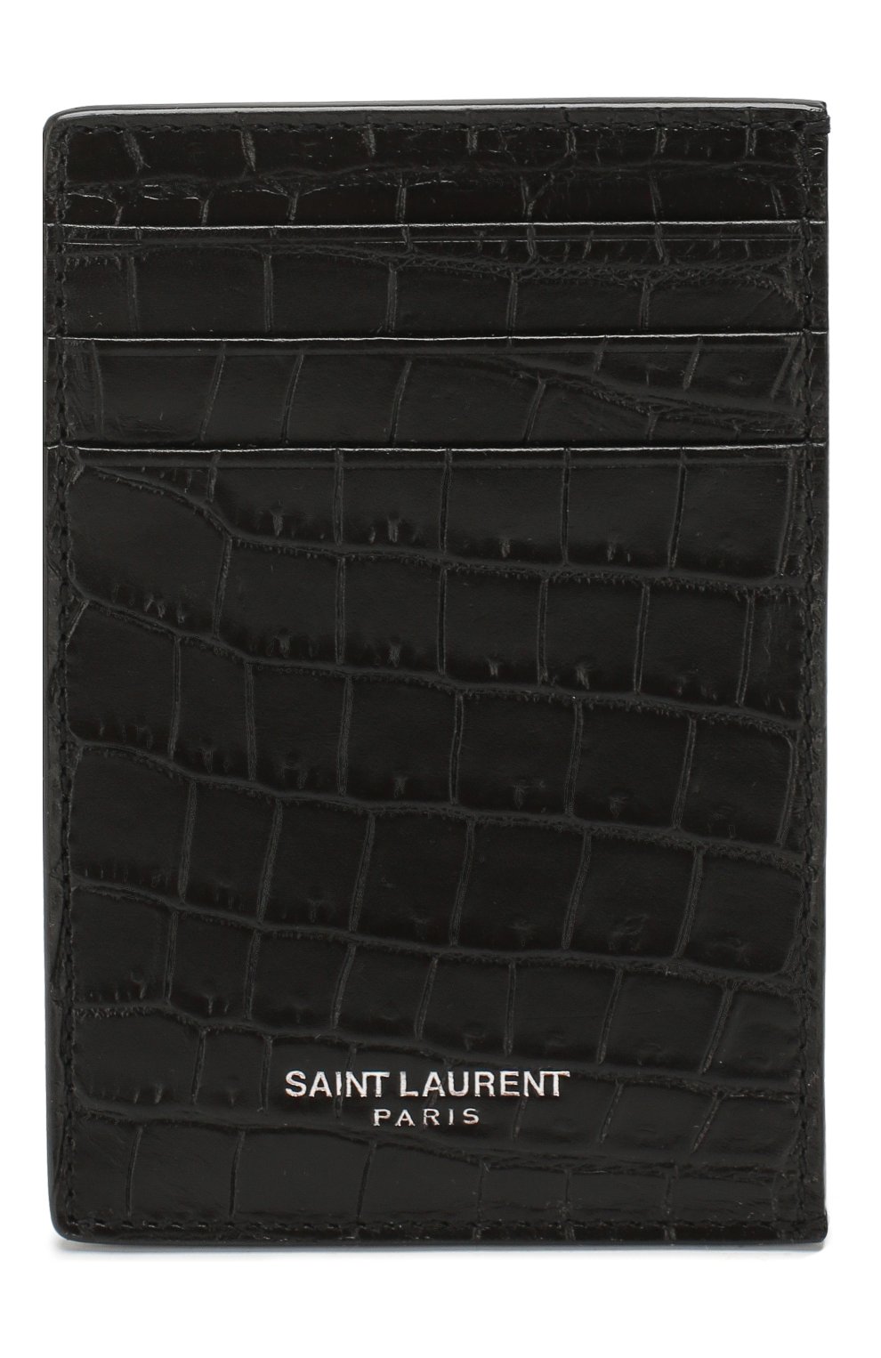 Мужской черный кожаный футляр для кредитных карт SAINT LAURENT — купить ...